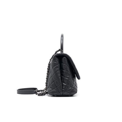 Chanel Cavier Medium Coco Handle Flap Bag with Top Handle