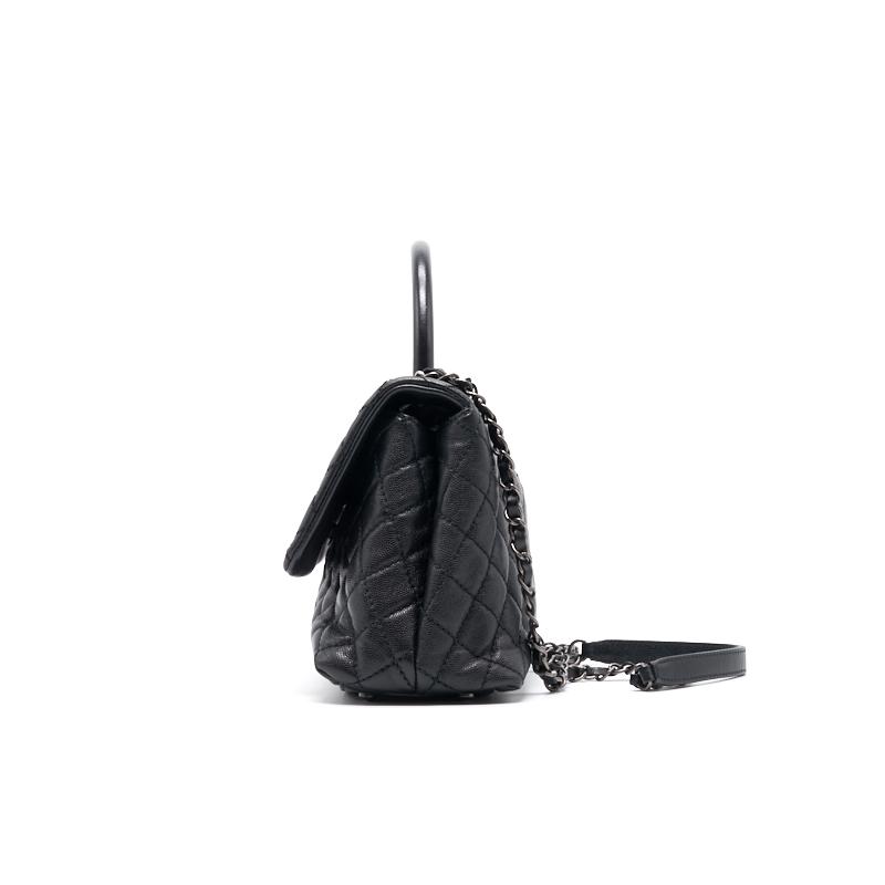 Chanel Cavier Medium Coco Handle Flap Bag with Top Handle