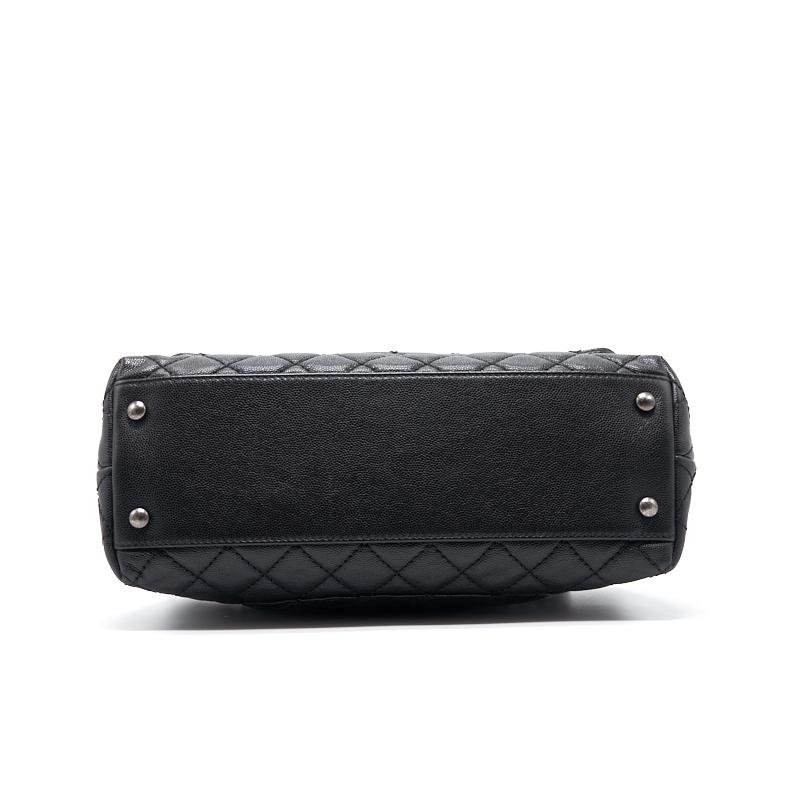 Chanel Cavier Medium Coco Handle Flap Bag with Top Handle