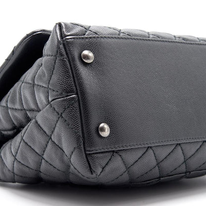 Chanel Cavier Medium Coco Handle Flap Bag with Top Handle