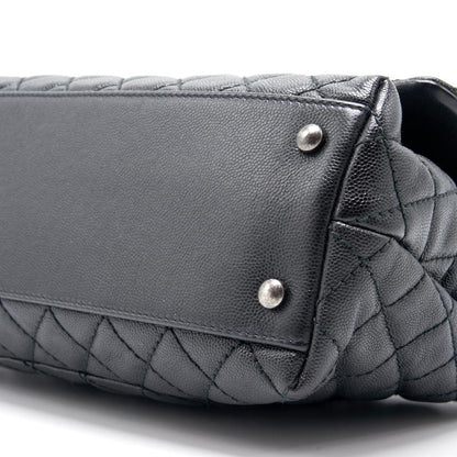 Chanel Cavier Medium Coco Handle Flap Bag with Top Handle