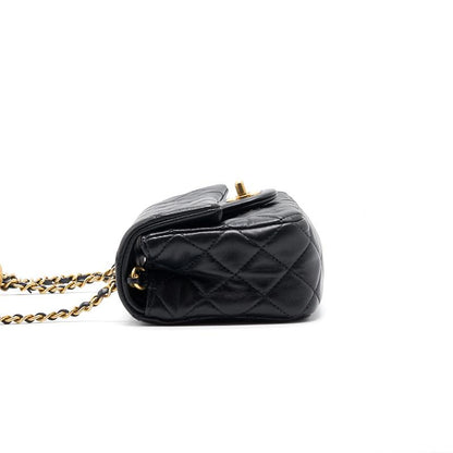 Chanel 20s pearl crush rectangular mini flap bag