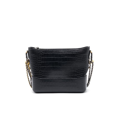 Chanels Medium Gabrielle Hobo Bag Crocodile Embossed Calfskin Black