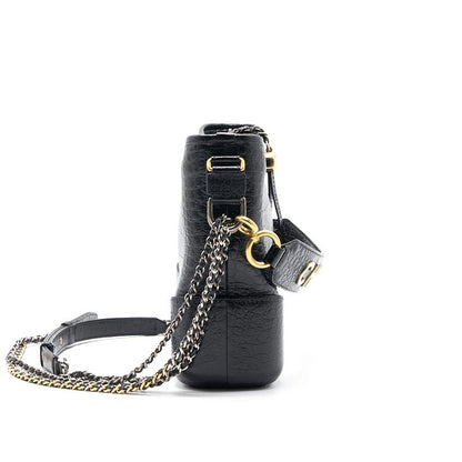 Chanels Medium Gabrielle Hobo Bag Crocodile Embossed Calfskin Black