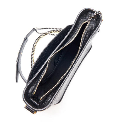 Chanels Medium Gabrielle Hobo Bag Crocodile Embossed Calfskin Black