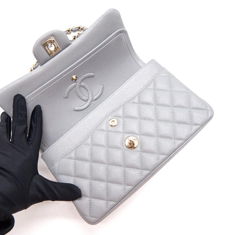 Chanel Cavier Small Classic Flap 20c Grey