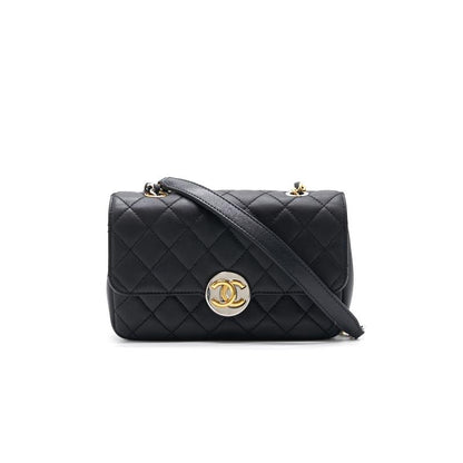 Chanel 19B Matelasse Black Mini Flap Bag