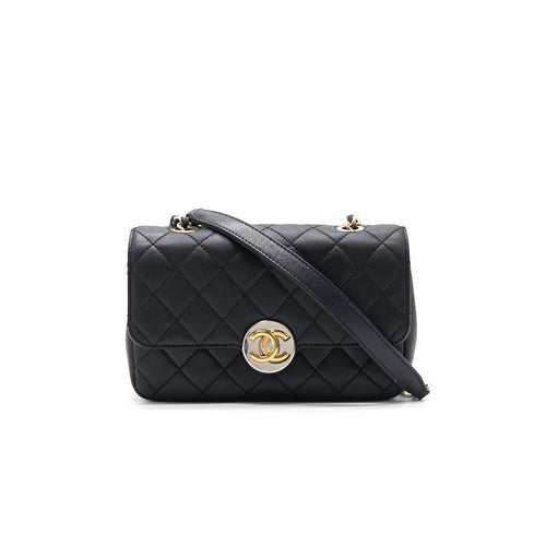 Chanel 19B Matelasse Black Mini Flap Bag