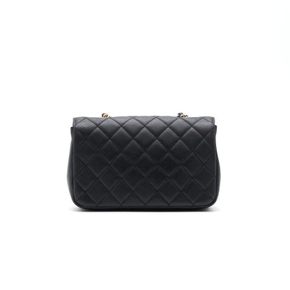 Chanel 19B Matelasse Black Mini Flap Bag