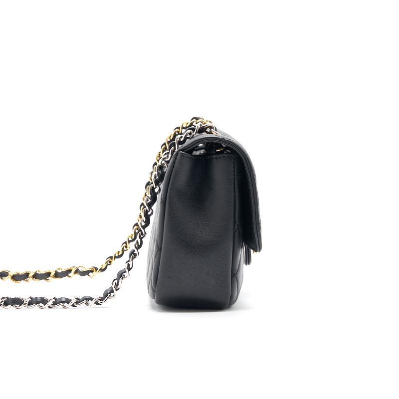Chanel 19B Matelasse Black Mini Flap Bag