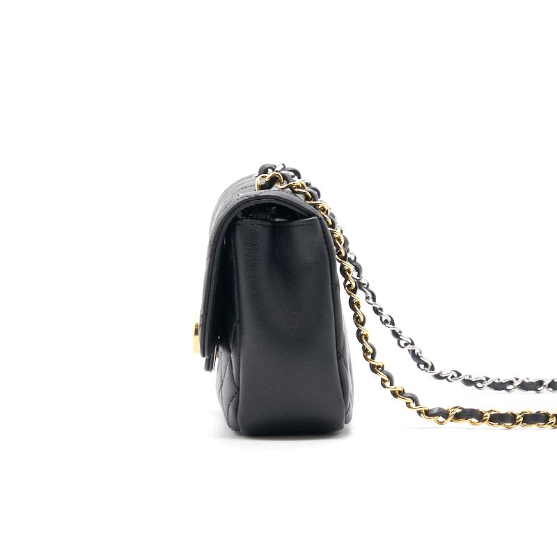 Chanel 19B Matelasse Black Mini Flap Bag