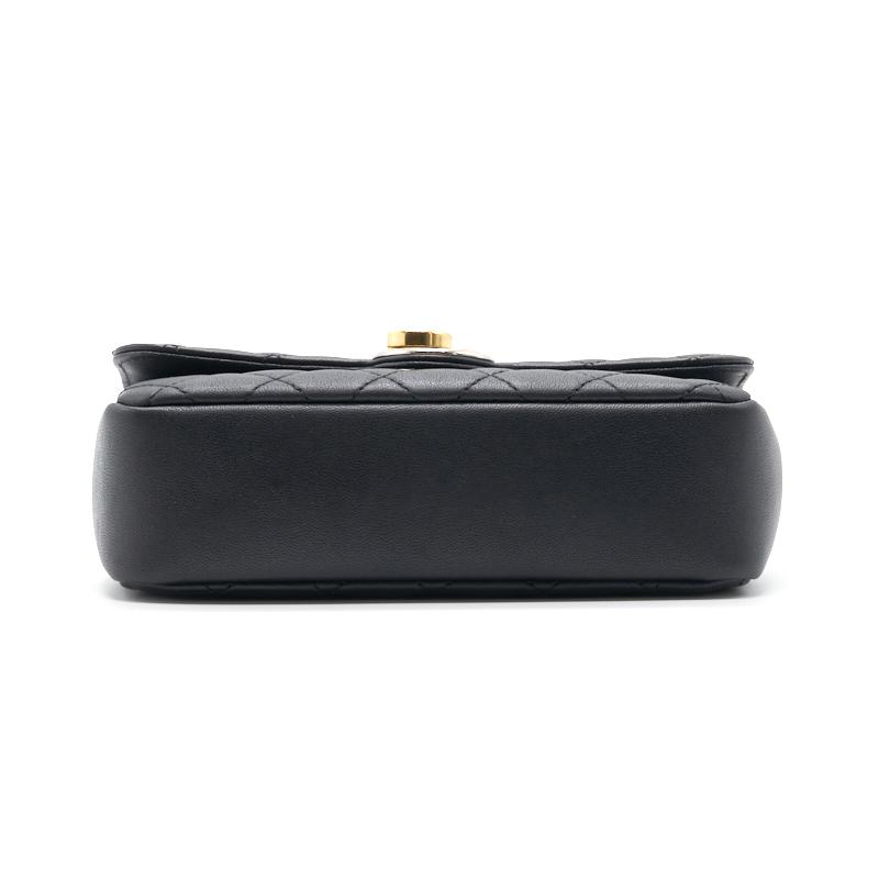 Chanel 19B Matelasse Black Mini Flap Bag
