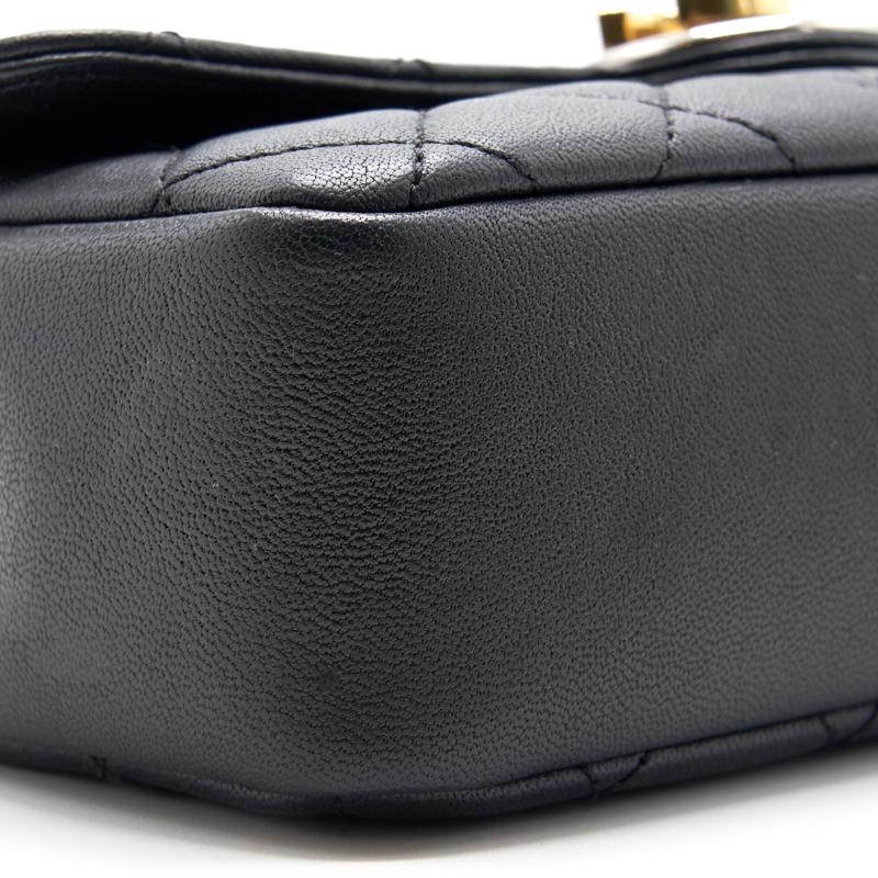 Chanel 19B Matelasse Black Mini Flap Bag