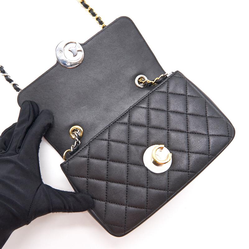 Chanel 19B Matelasse Black Mini Flap Bag