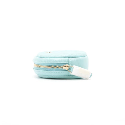 Chanel 19C Cavier Round Coin Purse Tiffany Blue