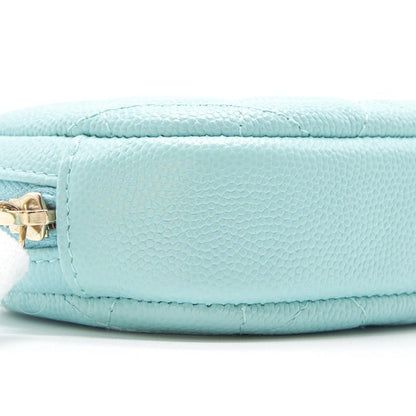 Chanel 19C Cavier Round Coin Purse Tiffany Blue