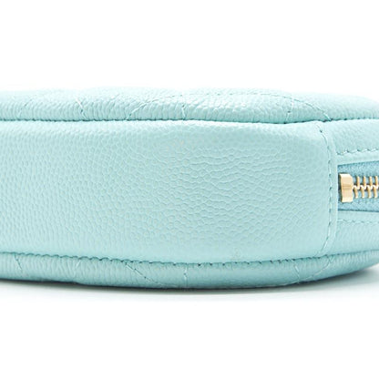 Chanel 19C Cavier Round Coin Purse Tiffany Blue