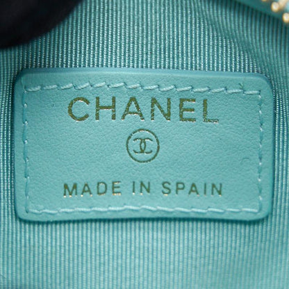 Chanel 19C Cavier Round Coin Purse Tiffany Blue