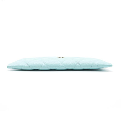 Chanel 19C Caviar Phone & Card holder Tiffany Blue