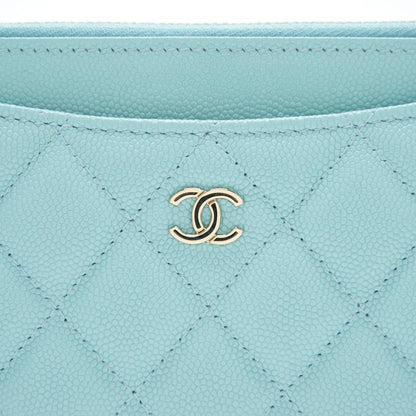 Chanel 19C Caviar Phone & Card holder Tiffany Blue