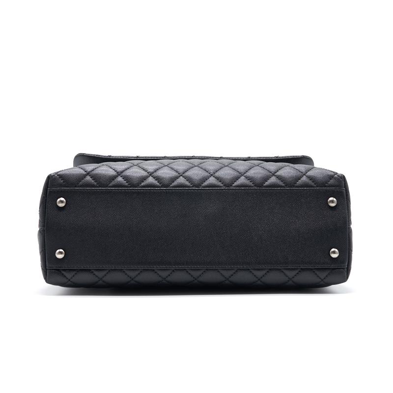 Chanel Black Large Cocohandle Bag with Lizard Handle