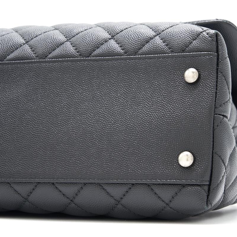 Chanel Black Large Cocohandle Bag with Lizard Handle