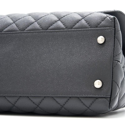 Chanel Black Large Cocohandle Bag with Lizard Handle