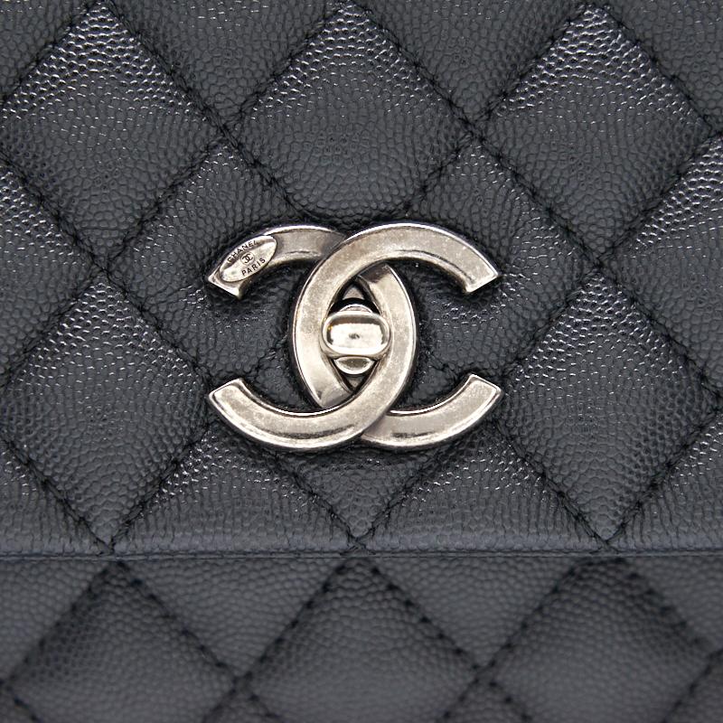 Chanel Black Large Cocohandle Bag with Lizard Handle