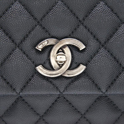Chanel Black Large Cocohandle Bag with Lizard Handle
