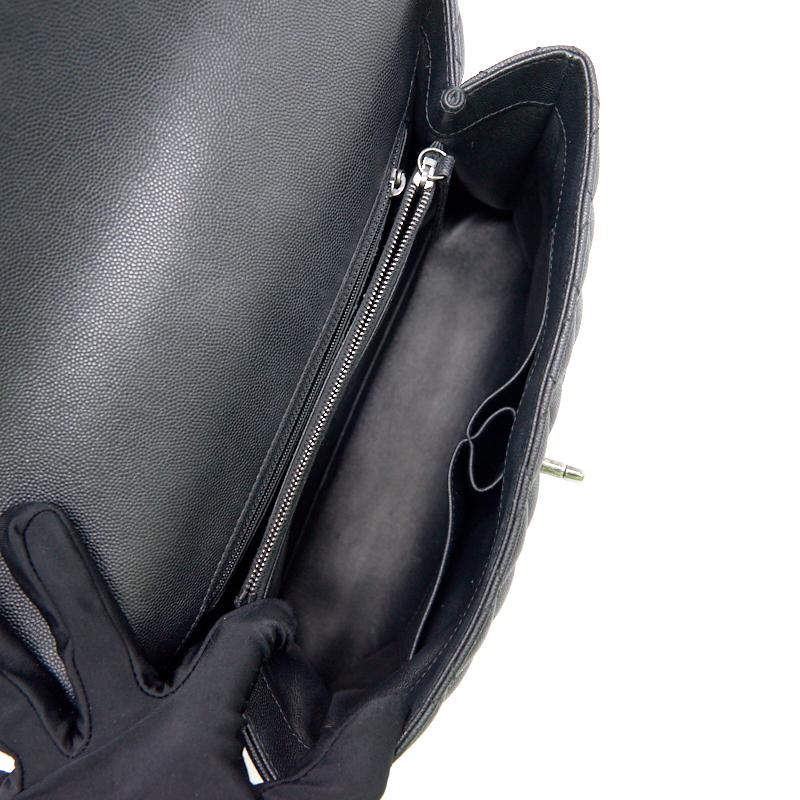 Chanel Black Large Cocohandle Bag with Lizard Handle
