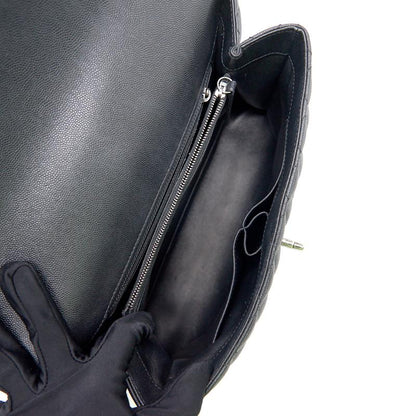 Chanel Black Large Cocohandle Bag with Lizard Handle