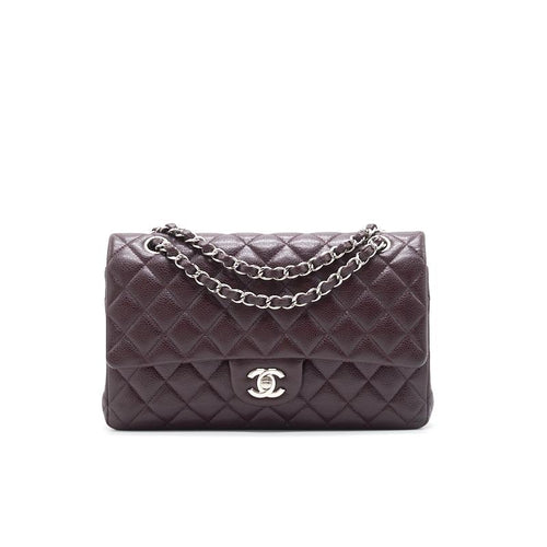 Chanel Medium cavier Classical double flap burgundy with SHW