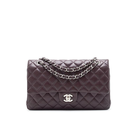 Chanel Medium cavier Classical double flap burgundy with SHW