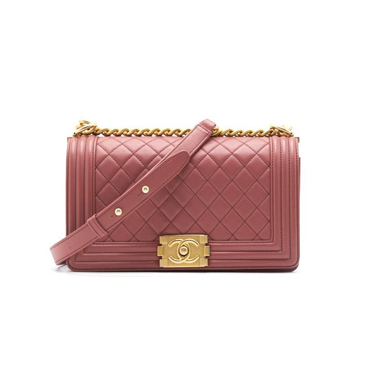 Chanel Calfskin Old medium Leboy dark pink