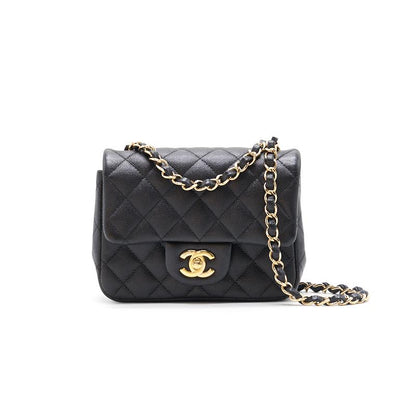 Chanel Mini Square Black GHW Cavier