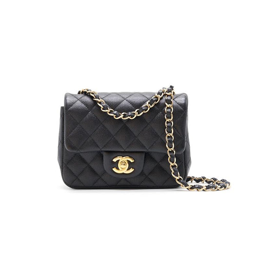 Chanel Mini Square Black GHW Cavier