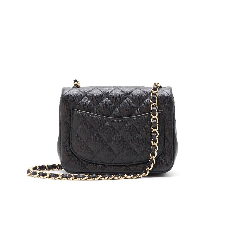 Chanel Mini Square Black GHW Cavier