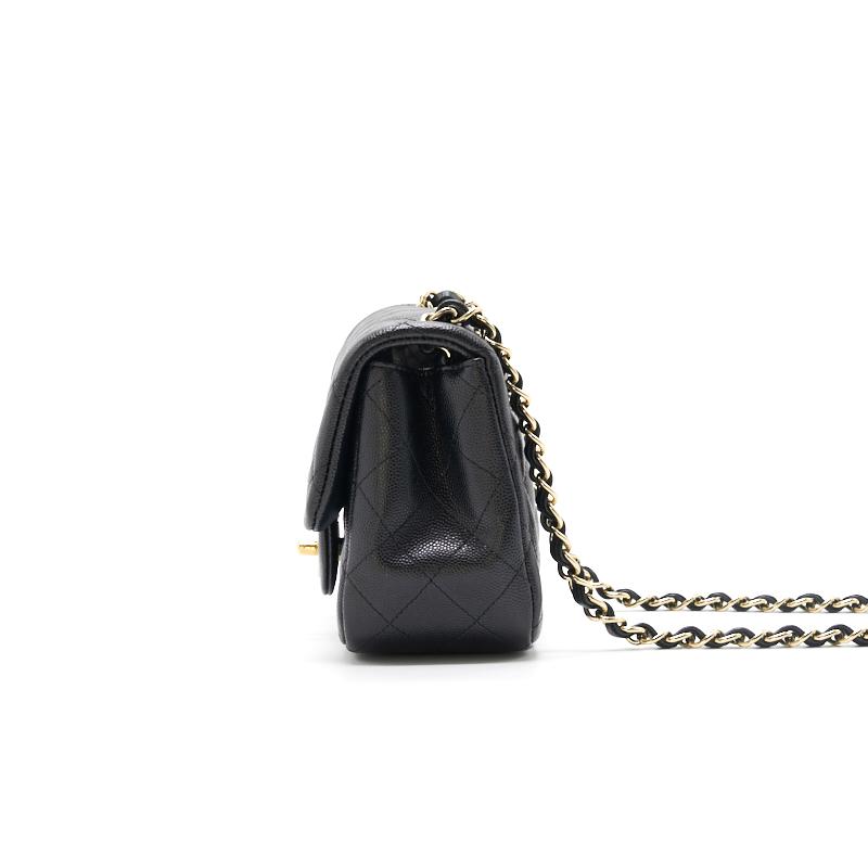 Chanel Mini Square Black GHW Cavier