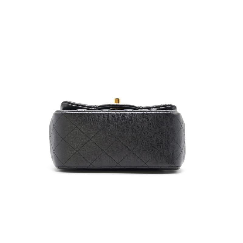 Chanel Mini Square Black GHW Cavier
