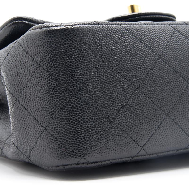 Chanel Mini Square Black GHW Cavier
