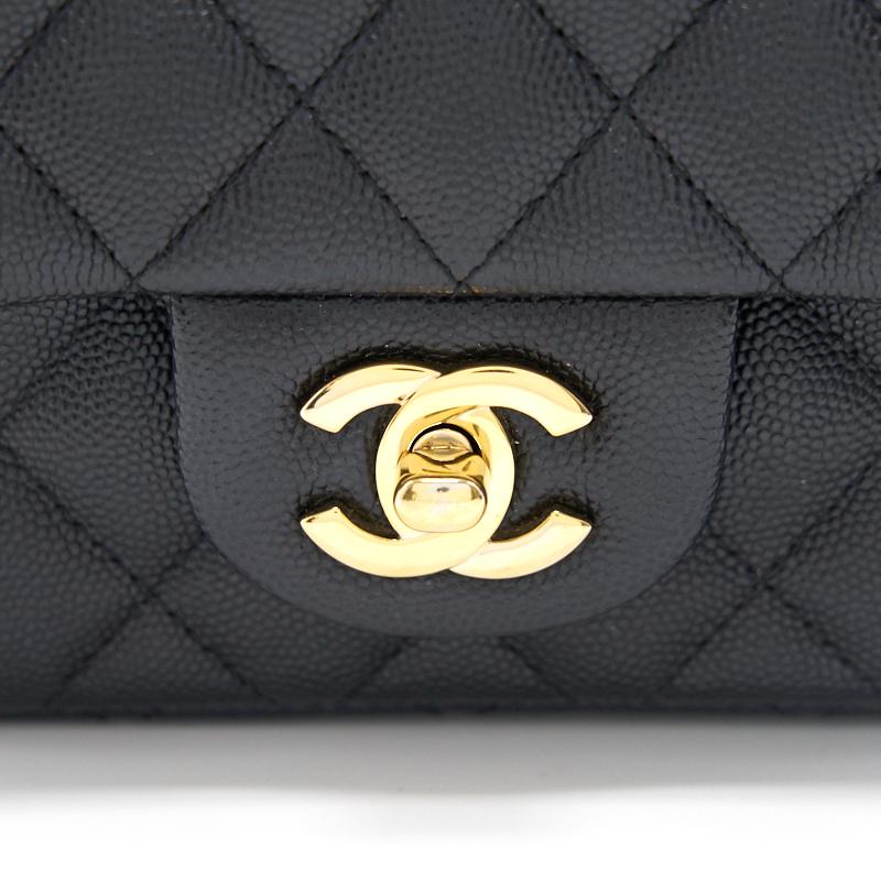 Chanel Mini Square Black GHW Cavier