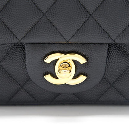 Chanel Mini Square Black GHW Cavier