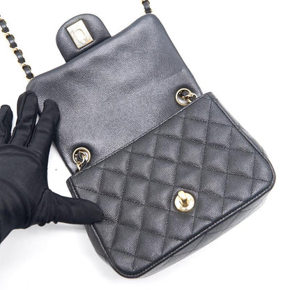 Chanel Mini Square Black GHW Cavier