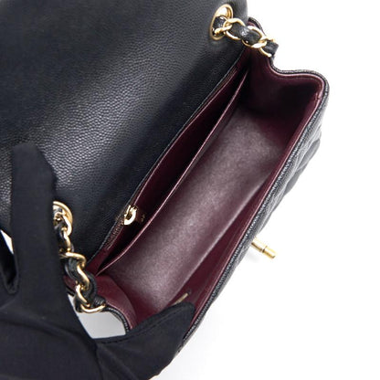 Chanel Mini Square Black GHW Cavier