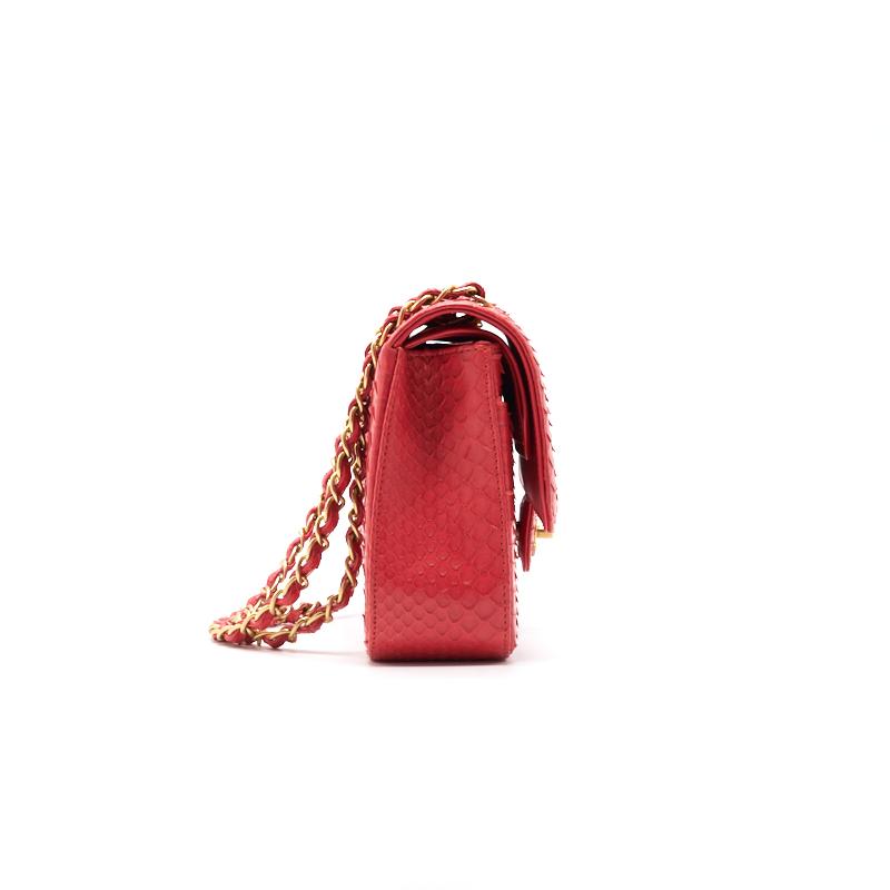 Chanel Python Skin Classic Medium Double Flap with GHW