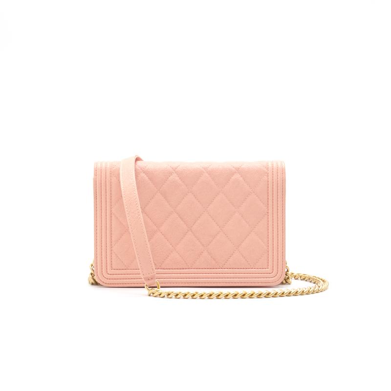 Chanel Boy Chanel Wallet on Chain cavier Pink with GHW