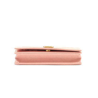 Chanel Boy Chanel Wallet on Chain cavier Pink with GHW