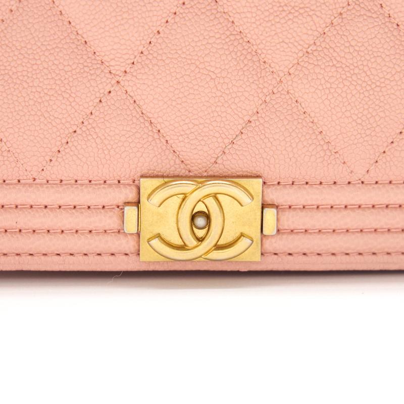 Chanel Boy Chanel Wallet on Chain cavier Pink with GHW