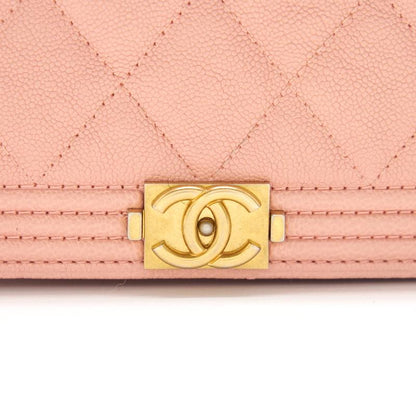 Chanel Boy Chanel Wallet on Chain cavier Pink with GHW