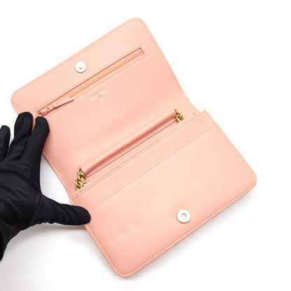 Chanel Boy Chanel Wallet on Chain cavier Pink with GHW